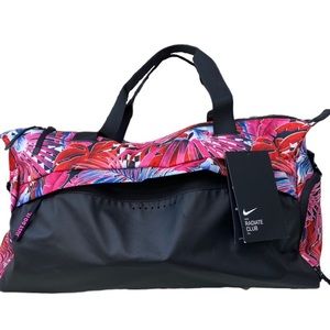 Tropical and check print Nike bag
